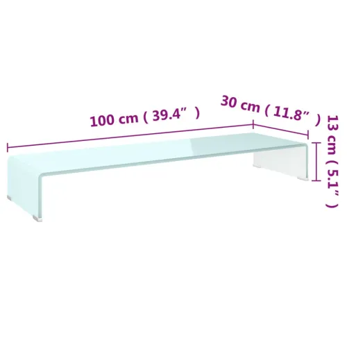 Stalak za TV/monitor stakleni zeleni 100 x 30 x 13 cm - Zelena 100 x 30 x 13 cm Cijena