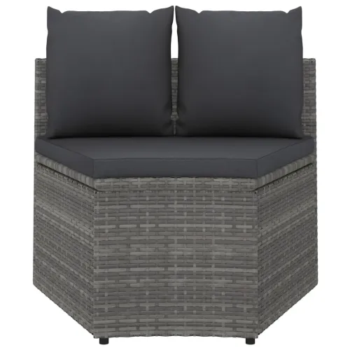 Vrtna garnitura - 5-dijelni set vrtnih sofa od poliratana s jastucima sivi - Siva 4 Cijena