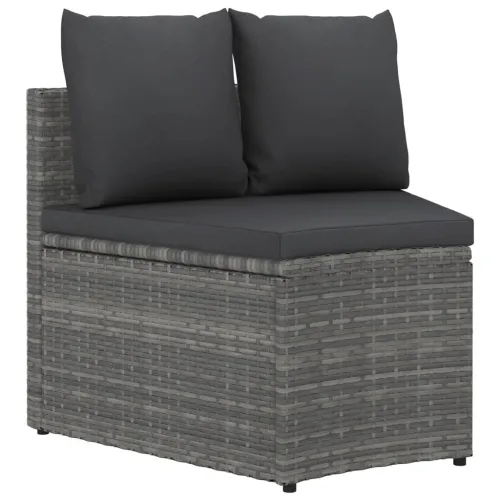 Vrtna garnitura - 5-dijelni set vrtnih sofa od poliratana s jastucima sivi - Siva 4 Cijena