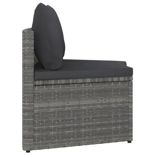 Vrtna garnitura - 5-dijelni set vrtnih sofa od poliratana s jastucima sivi - Siva 4 Cijena