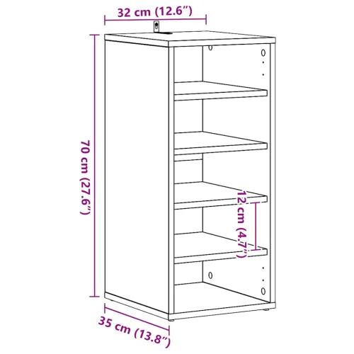 Ormarić za cipele crni 31,5 x 35 x 70 cm od iverice - Crna 31,5 x 35 x 70 cm shoe cabinet without door Cijena