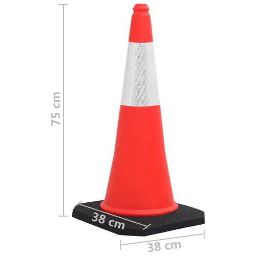 Reflektirajući prometni čunjevi s teškim bazama 10 kom 75 cm - 75 cm 10 Cijena
