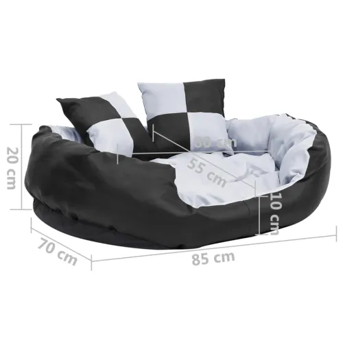 Dvostrani perivi jastuk za pse sivo-crni 85 x 70 x 20 cm - Siva i crna 85 x 70 x 20 cm Cijena
