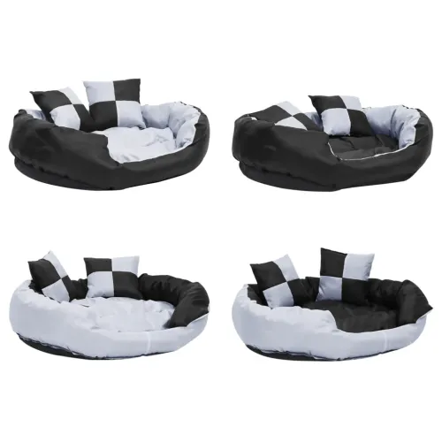 Dvostrani perivi jastuk za pse sivo-crni 85 x 70 x 20 cm - Siva i crna 85 x 70 x 20 cm Cijena