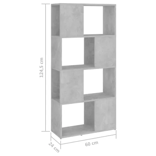 Ormarić za knjige / Paravan - Sobna pregrada boja betona 60x24x124,5 cm - Beton siva 60 x 24 x 124.5 cm Cijena