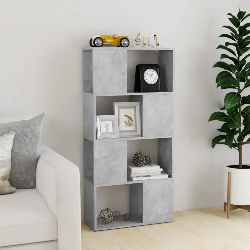 Ormarić za knjige / Paravan - Sobna pregrada boja betona 60x24x124,5 cm - Beton siva 60 x 24 x 124.5 cm Cijena