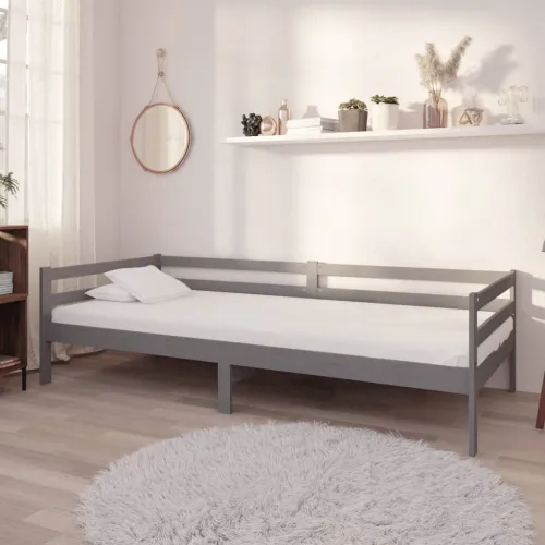  Dnevni ležaj od masivne borovine sivi 90 x 200 cm - Siva 90 x 200 cm Cijena