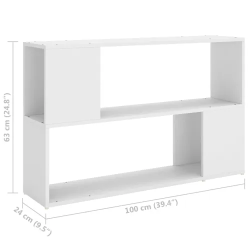 Ormarić za knjige bijeli 100 x 24 x 63 cm od konstruiranog drva - Bijela 100 x 24 x 63 cm Cijena