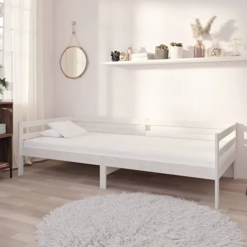  Dnevni ležaj od masivne borovine bijeli 90 x 200 cm - Bijela 90 x 200 cm Cijena