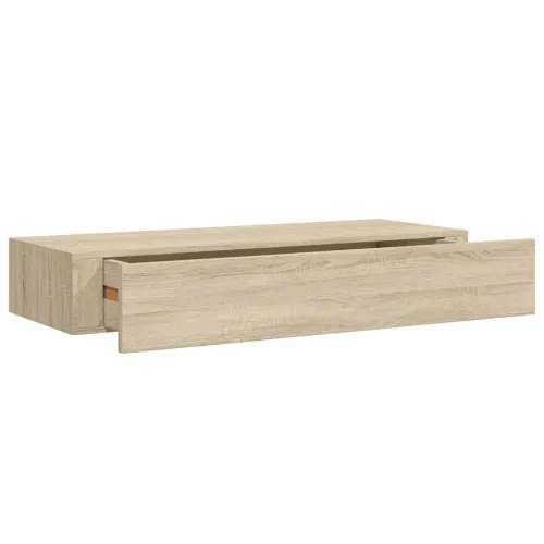 Zidna polica s ladicom boja hrasta 60 x 23,5 x 10 cm MDF - Boja hrasta 60 x 23.5 x 10 cm 1 1 Cijena