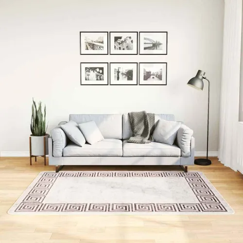 Perivi tepih 120 x 180 cm svjetlobež - Bež i crna 120 x 180 cm Cijena
