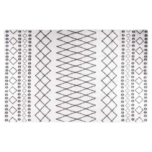 Perivi tepih 80 x 150 cm bijeli i crni - Bijela i crna 80 x 150 cm Cijena