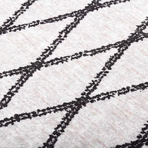 Perivi tepih 120 x 180 cm crno-bijeli - Bijela i crna 120 x 180 cm Cijena