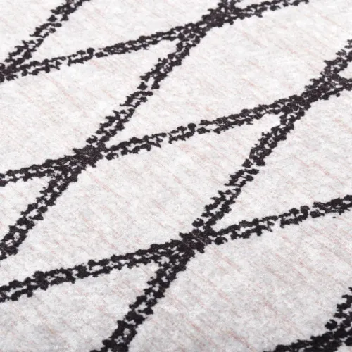 Perivi tepih 160 x 230 cm crno-bijeli - Bijela i crna 160 x 230 cm Cijena