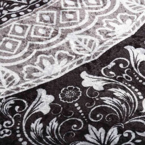 Perivi tepih 80 x 300 cm crno-sivi - Crna i siva 80 x 300 cm Cijena