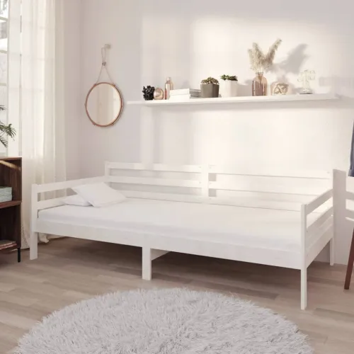  Dnevni ležaj od masivne borovine bijeli 90 x 200 cm - Bijela 90 x 200 cm Cijena