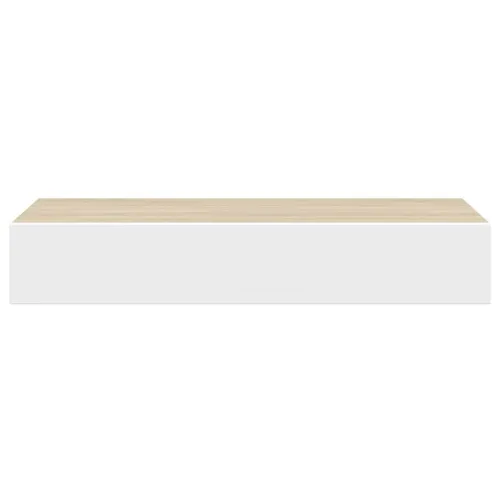 Zidne police s ladicama 2 kom. hrast i bijela 60x23,5x10 cm MDF - Boja hrasta i bijela 60 x 23.5 x 10 cm 2 Cijena