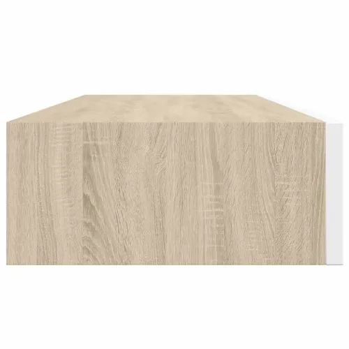 Zidne police s ladicama 2 kom. hrast i bijela 60x23,5x10 cm MDF - Boja hrasta i bijela 60 x 23.5 x 10 cm 2 Cijena