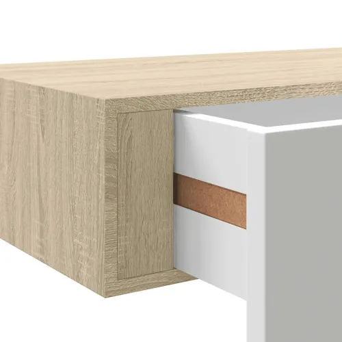 Zidne police s ladicama 2 kom. hrast i bijela 60x23,5x10 cm MDF - Boja hrasta i bijela 60 x 23.5 x 10 cm 2 Cijena
