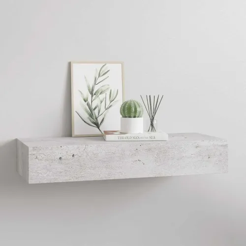 Zidna polica s ladicom siva boja betona 60 x 23,5 x 10 cm MDF - Beton siva 60 x 23.5 x 10 cm 1 Cijena