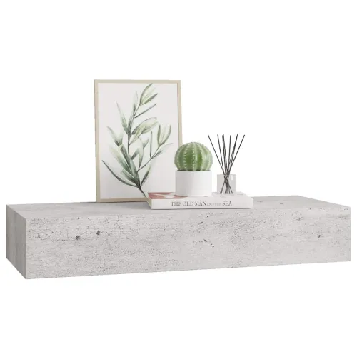 Zidna polica s ladicom siva boja betona 60 x 23,5 x 10 cm MDF - Beton siva 60 x 23.5 x 10 cm 1 Cijena
