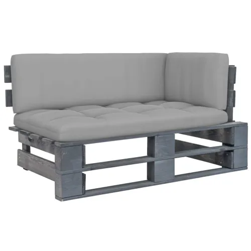 Kutna vrtna sofa od paleta od sivo impregnirane borovine - Siva 1 kutna sofa Siva Cijena