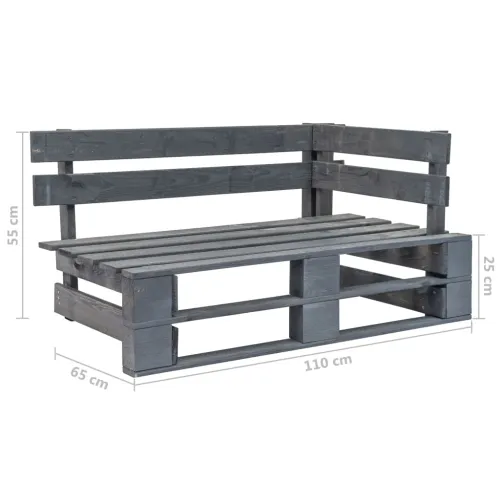 Kutna vrtna sofa od paleta od sivo impregnirane borovine - Siva 1 kutna sofa Siva Cijena