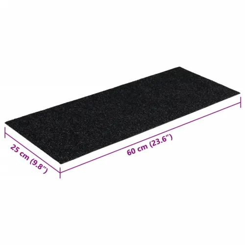 Prostirke za stepenice samoljepljive 15 kom 60x25 cm crne pravokutne - Crna 60 x 25 cm 15 Cijena