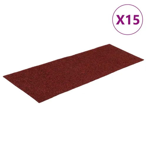 Prostirke za stepenice, samoljepljive, 15 kom 60x25 cm, bordo crvene, pravokutne - Bordo crvena 60 x 25 cm 15 Cijena