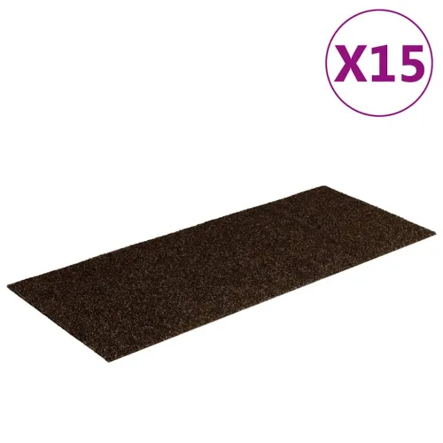 Prostirke za stepenice samoljepljive 15 kom 60x25 cm smeđe pravokutne - Smeđa 60 x 25 cm 15 Cijena