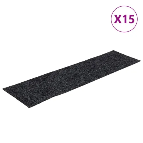 Prostirke za stepenice samoljepljive 15 kom 76x20 cm tamnosive pravokutne - Tamno siva 76 x 20 cm 15 Cijena
