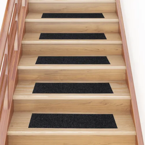 Prostirke za stepenice samoljepljive 15 kom 76x20 cm crne pravokutne - Crna 76 x 20 cm 15 Cijena