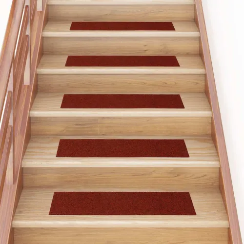 Prostirke za stepenice samoljepljive 15 kom 76x20 cm bordo crvene pravokutne - Bordo crvena 76 x 20 cm 15 Cijena
