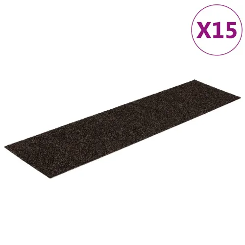 Prostirke za stepenice samoljepljive 15 kom 76x20 cm tamnosmeđe pravokutne - Tamno smeđa 76 x 20 cm 15 Cijena