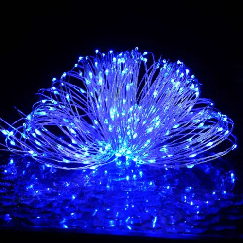 LED mikro rasvjetni lanac 40 m 400 LED plavi 8 funkcija - Plava 40 m Cijena