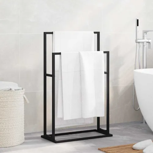 Samostojeći stalak za ručnike crni 48 x 24 x 78,5 cm željezni - Crna 48 x 24 x 78.5 cm Crna 48 x 24 x 78.5 cm Cijena