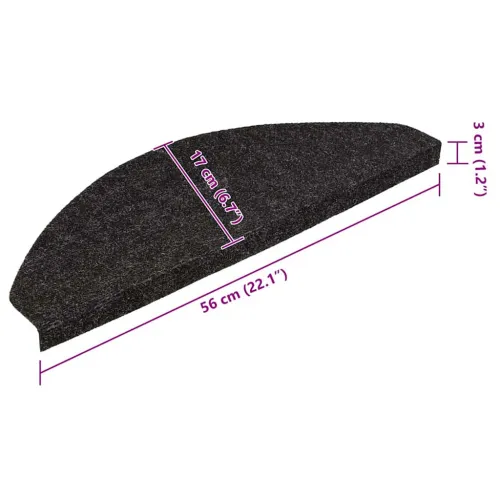 Ljepljivi tepisi za stepenice 15 kom 56x17x3 cm crni - Crna 56 x 17 x 3 cm 15 Cijena