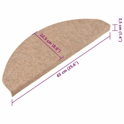 Ljepljivi tepisi za stepenice 15 kom 65x22,5x3,5 cm bež - Bež 65 x 22.5 x 3.5 cm 15 Cijena