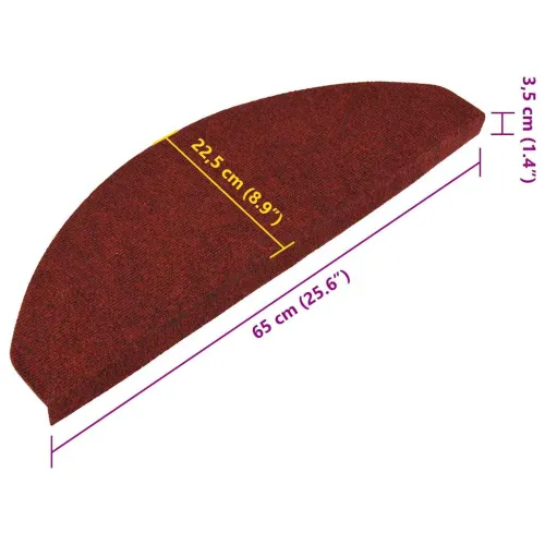 Ljepljivi tepisi za stepenice 15 kom 65x22,5x3,5 cm crveni - Crvena 65 x 22.5 x 3.5 cm 15 Cijena