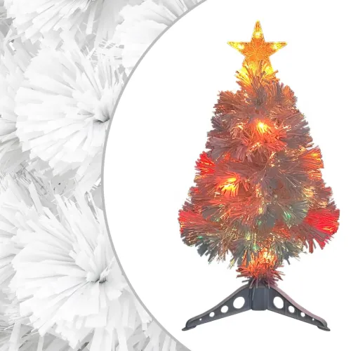 Umjetno osvijetljeno božićno drvce bijelo 64 cm optička vlakna - Bijela 64 cm Cijena
