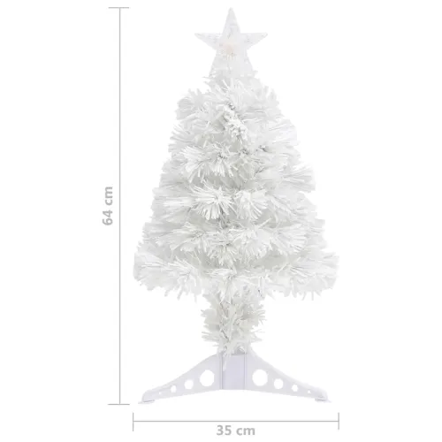 Umjetno osvijetljeno božićno drvce bijelo 64 cm optička vlakna - Bijela 64 cm Cijena