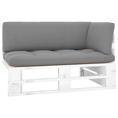 Kutna vrtna sofa od paleta od bijelo impregnirane borovine - Siva 1 kutna sofa Bijela Cijena