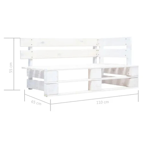 Kutna vrtna sofa od paleta od bijelo impregnirane borovine - Siva 1 kutna sofa Bijela Cijena