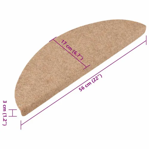 Ljepljivi tepisi za stepenice 15 kom 56x17x3 cm bež - Bež 56 x 17 x 3 cm 15 Cijena