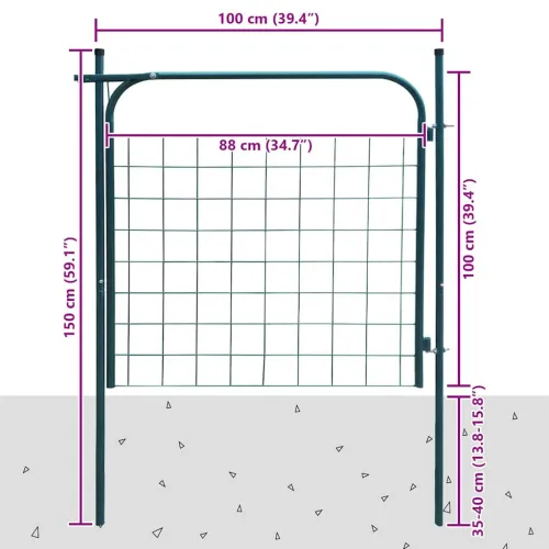 Vrtna ograda 100x100 cm Zelena - Zelena 100 x 100 cm Cijena