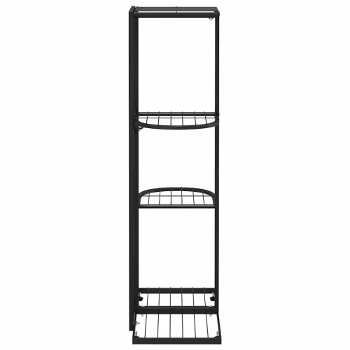 Stalak za cvijeće s 4 razine 43 x 22 x 76 cm crni metalni - Crna 43 x 22 x 76 cm Cijena