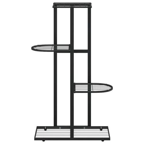 Stalak za cvijeće s 4 razine 43 x 22 x 76 cm crni metalni - Crna 43 x 22 x 76 cm Cijena
