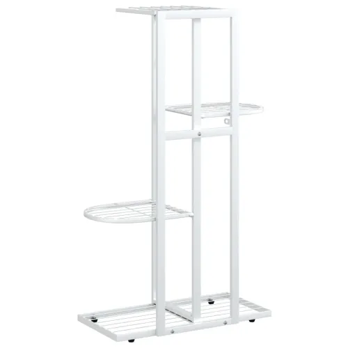 Stalak za cvijeće s 4 razine 43 x 22 x 76 cm bijeli metalni - Bijela 43 x 22 x 76 cm Cijena
