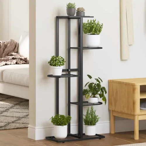 Stalak za cvijeće s 5 razina 43 x 22 x 98 cm crni metalni - Crna 43 x 22 x 98 cm 1 Cijena
