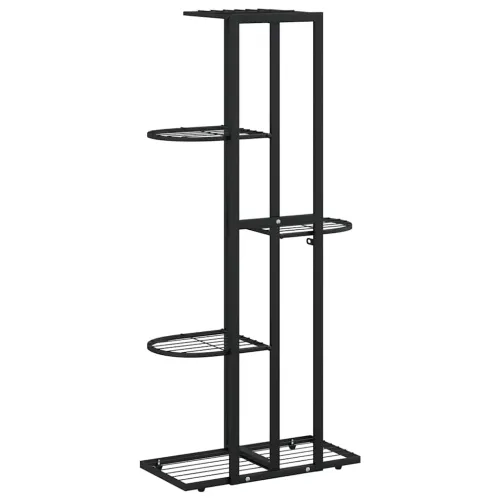 Stalak za cvijeće s 5 razina 43 x 22 x 98 cm crni metalni - Crna 43 x 22 x 98 cm Cijena